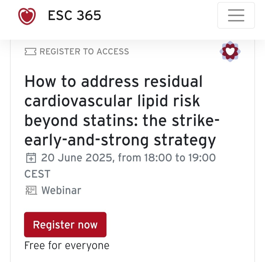 ACVCPresident (@acvcpresident) on Twitter photo Today we deep dive into prevention - it starts in the acute phase ! Don't miss the webinar and our amazing faculty <a href="/sionis_a/">Alessandro Sionis</a> <a href="/krychtiukmd/">Konstantin Krychtiuk</a> <a href="/escardio/">European Society of Cardiology</a>
esc365.escardio.org/event/2013?_ei… Today we deep dive into prevention - it starts in the acute phase ! Don't miss the webinar and our amazing faculty <a href="/sionis_a/">Alessandro Sionis</a> <a href="/krychtiukmd/">Konstantin Krychtiuk</a> <a href="/escardio/">European Society of Cardiology</a>
esc365.escardio.org/event/2013?_ei…