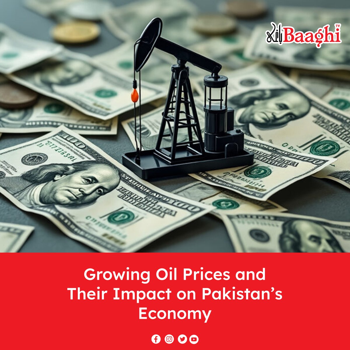 BaaghiTV's tweet photo. Growing Oil Prices and Their Impact on Pakistan’s Economy
#BaaghiTV #Opinions #Pakistan #Economy #GrowingOilPrices #GeopoliticalTensions #EconomicRippleEffects #ConflictZone #FragileEconomy #StraitOfHormuz #OilImports #US #DollarLiquidity #PakistaniRupee #GlobalOilCrisis https://t.co/VTAkpV9AJN