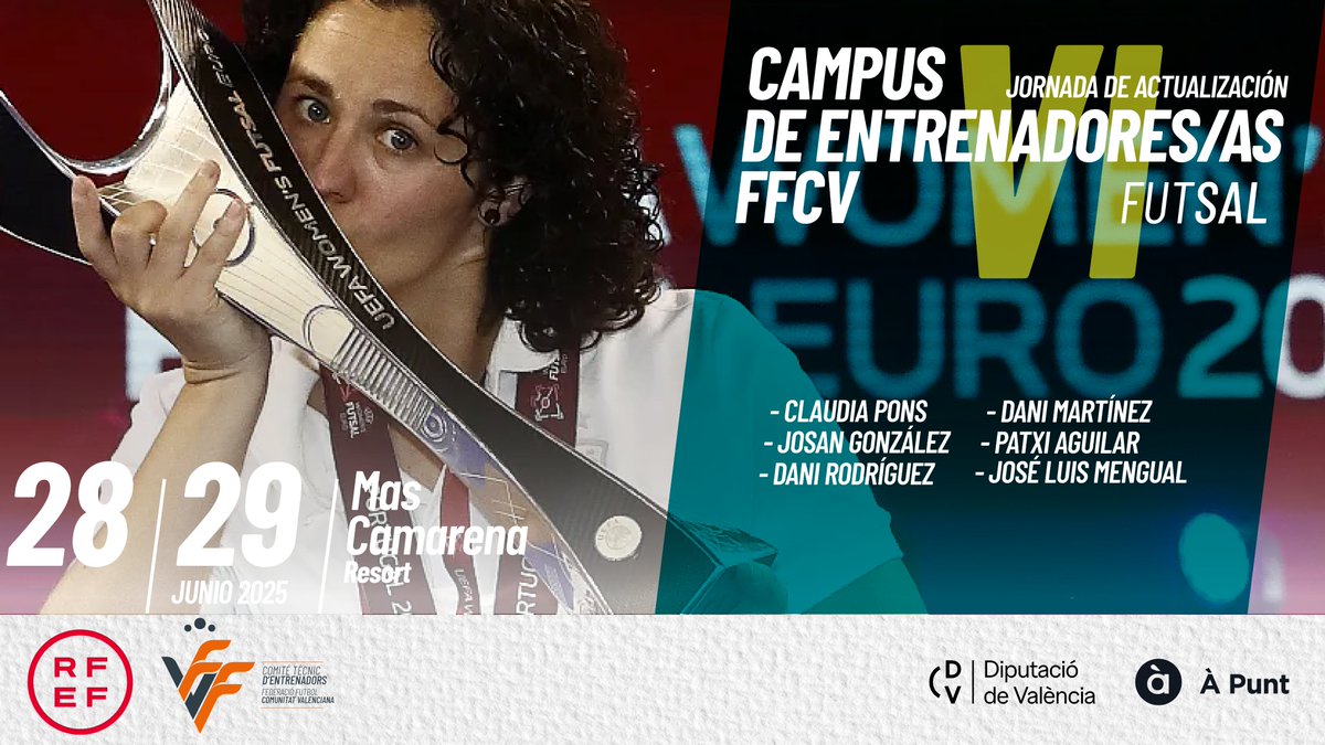 FFCV (@ffcv_info) on Twitter photo ENTRENADORS |
<a href="/ClaudiaPons8/">Clàudia Pons</a> 𝙮 𝙅𝙤𝙨𝙖𝙣 𝙂𝙤𝙣𝙯𝙖́𝙡𝙚𝙯, 𝙥𝙤𝙣𝙚𝙣𝙩𝙚𝙨 𝙚𝙨𝙩𝙧𝙚𝙡𝙡𝙖 𝙚𝙣 𝙚𝙡 𝙑𝙄 𝘾𝙖𝙢𝙥𝙪𝙨 𝙁𝙐𝙏𝙎𝘼𝙇 𝙙𝙚 𝙀𝙣𝙩𝙧𝙚𝙣𝙖𝙙𝙤𝙧𝙚𝙨/𝙖𝙨 𝙙𝙚 𝙡𝙖 𝙁𝙁𝘾𝙑 𝟮𝟬𝟮𝟱
🔗 ffcv.es/wp/blog/2025/0…
𝙋𝙡𝙖𝙯𝙖𝙨 𝙖𝙜𝙤𝙩𝙖𝙙𝙖𝙨‼️
#somFutsal ENTRENADORS |
<a href="/ClaudiaPons8/">Clàudia Pons</a> 𝙮 𝙅𝙤𝙨𝙖𝙣 𝙂𝙤𝙣𝙯𝙖́𝙡𝙚𝙯, 𝙥𝙤𝙣𝙚𝙣𝙩𝙚𝙨 𝙚𝙨𝙩𝙧𝙚𝙡𝙡𝙖 𝙚𝙣 𝙚𝙡 𝙑𝙄 𝘾𝙖𝙢𝙥𝙪𝙨 𝙁𝙐𝙏𝙎𝘼𝙇 𝙙𝙚 𝙀𝙣𝙩𝙧𝙚𝙣𝙖𝙙𝙤𝙧𝙚𝙨/𝙖𝙨 𝙙𝙚 𝙡𝙖 𝙁𝙁𝘾𝙑 𝟮𝟬𝟮𝟱
🔗 ffcv.es/wp/blog/2025/0…
𝙋𝙡𝙖𝙯𝙖𝙨 𝙖𝙜𝙤𝙩𝙖𝙙𝙖𝙨‼️
#somFutsal