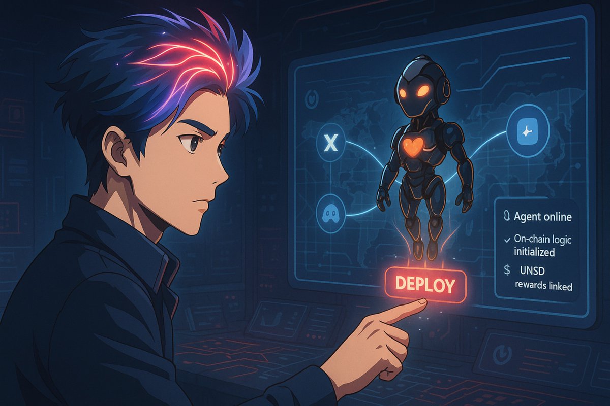 What if you could deploy AI agents across X, Telegram &amp; Discord and actually own them?

@unstaked_token makes that possible:
• No-code agent creation
• On-chain logic, full control
• Real utility

Backed by $10M+ raised, a fair launch (no VCs) and USDT rewards for referrals.