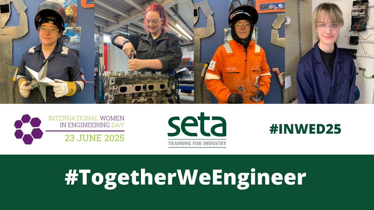SETASouthampton's tweet photo. 🌟Happy International Women In Engineering Day pt1🌟
📢Join SETA as we celebrate four amazing female apprentices in their first year.
#INWED #TogetherWeEngineer #Apprenticeshipswork #Engineering https://t.co/TAcxHeb023