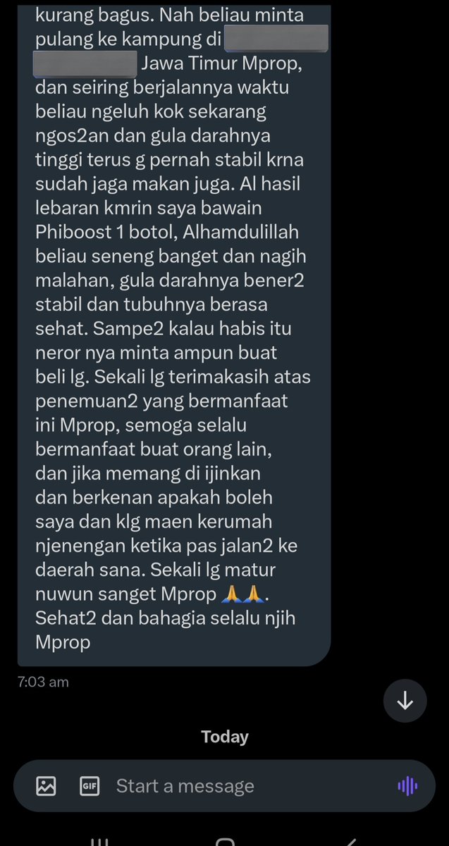 Alhamdulillah, tadi pagi mendapat cerita yang menggembirakan dari Mas Wahyu <a href="/panjulyoe/">wahyu_s</a>.
Semoga ibu beliau dilimpahkan kesehatan dan phiboost dapat bermanfaat lebih luas lagi.
Cc: Mas <a href="/joyobintoro/">samsul joyobintoro</a> yang tidak bisa di-tag