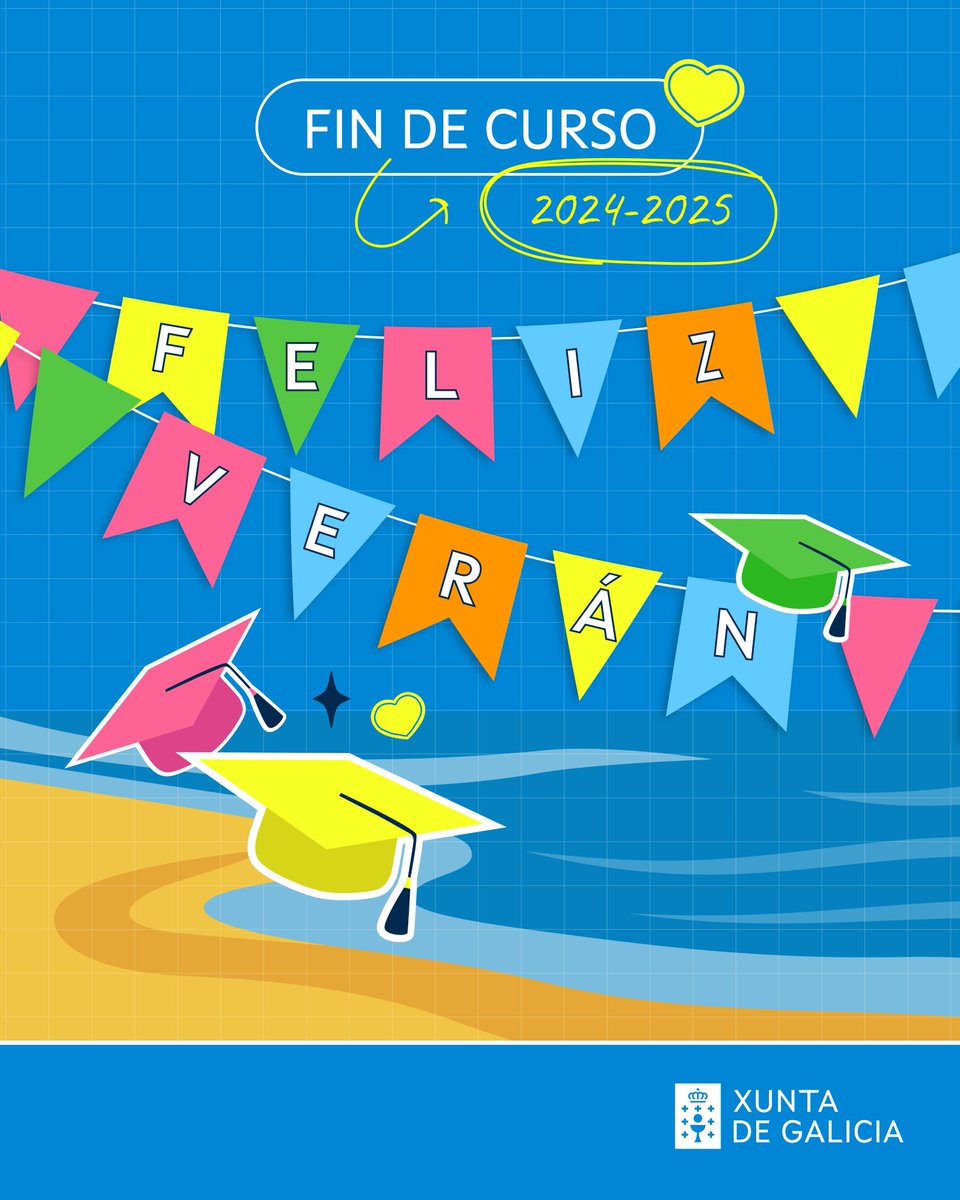 EduXunta's tweet image. ☀️ Agora si: rematou o curso!
Bo verán para todos e todas! Gozade das merecidas vacacións... e vémonos en setembro! 😎