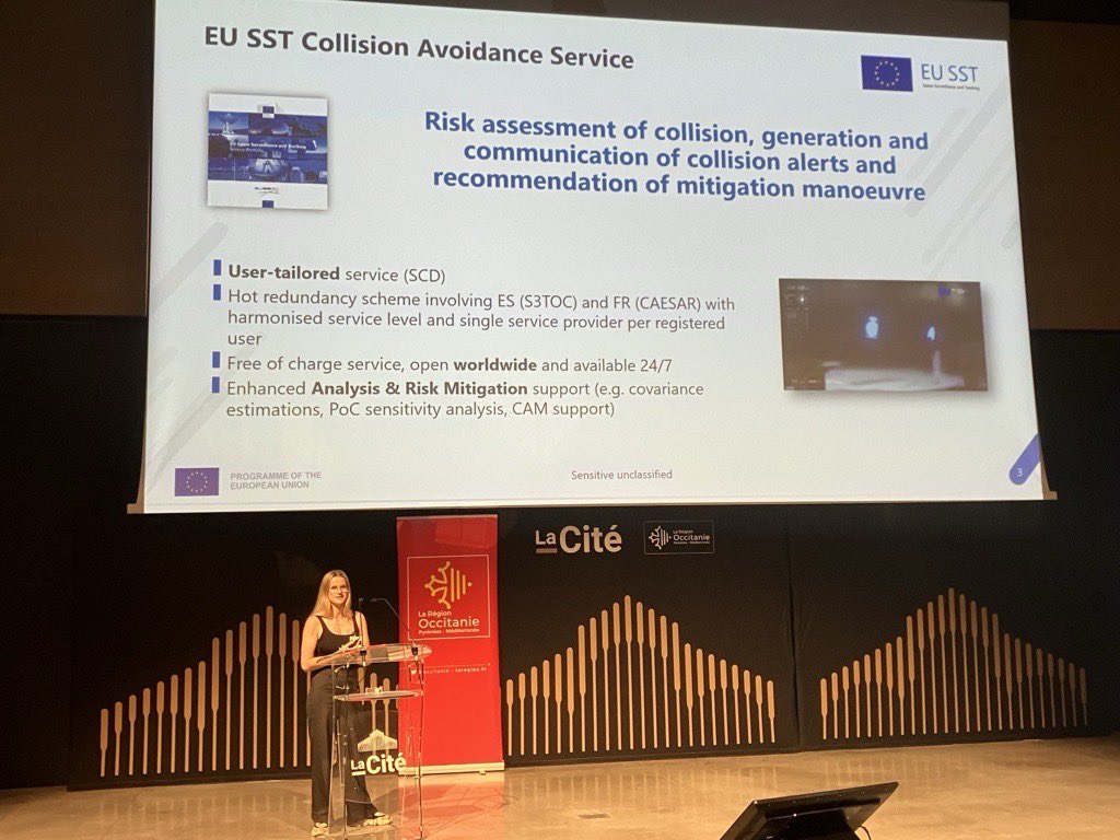 EU_SST's tweet image. This week, #EUSST representatives took part in @CNES’ International Conjunction Assessment Workshop. They presented the EU SST Collision Avoidance service and a technical comparison of public SSA services in the EU and the US #EUSpace