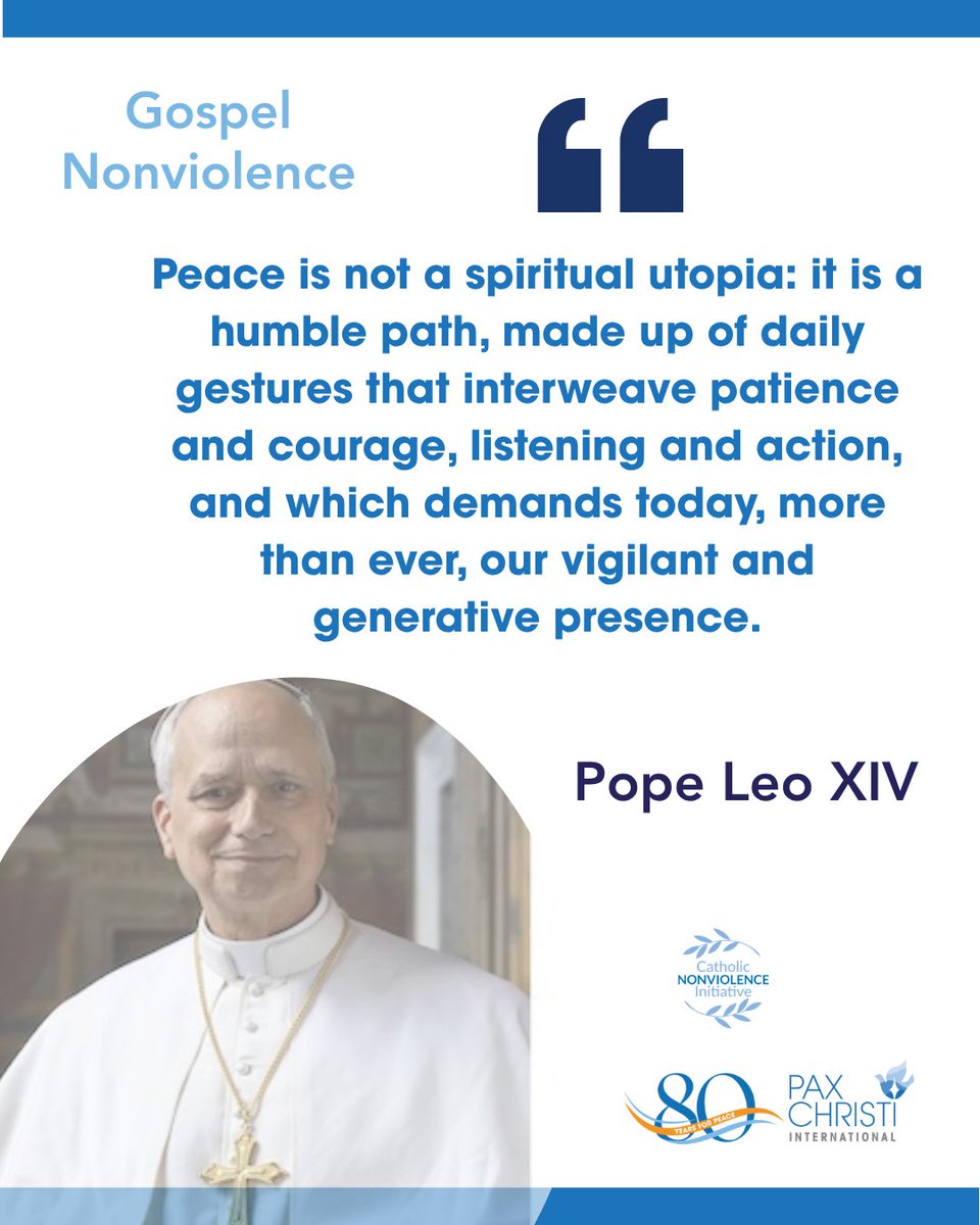 "Peace is not a spiritual utopia. Let us make it real through Gospel Nonviolence Action!