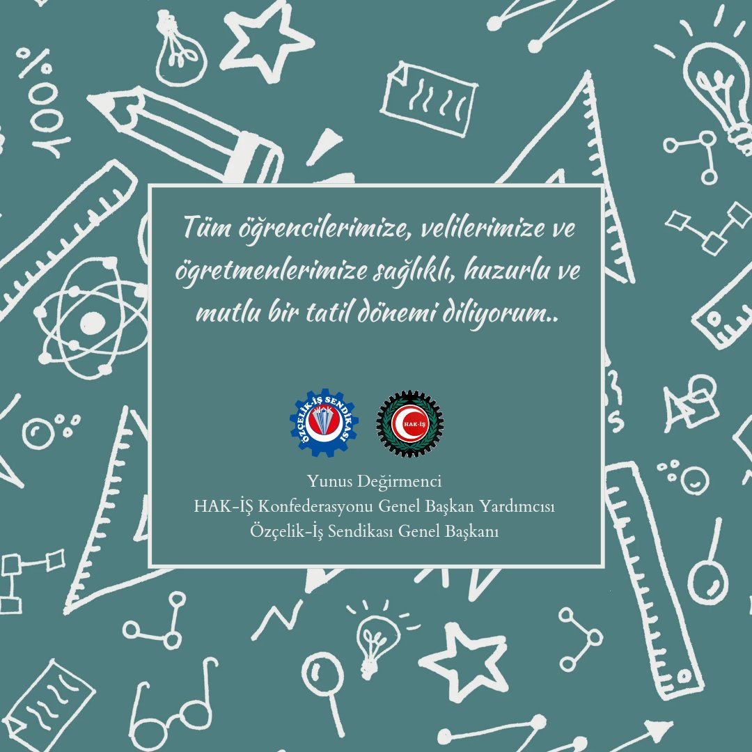 2024-2025 eğitim-öğretim yılı boyunca büyük bir emek sarf ederek, derslerine çalışıp hayallerine giden yolda büyük bir adım daha atan geleceğimizin teminatı, ülkemizin aydınlık yarınları olan öğrencilerimizi, ailelerini ve kıymetli öğretmenlerimizi tebrik ediyor, hepsine sağlıklı