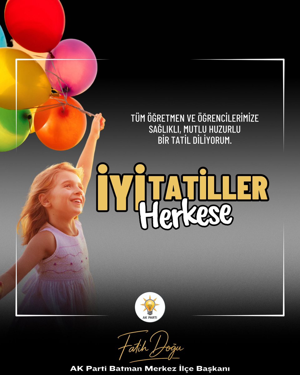 Fatih DOĞU (@fatihdogu1) on Twitter photo Bir eğitim-öğretim dönemini daha tamamlamış olmanın gururunu yaşıyoruz.
Tüm öğrencilerimize bol dinlenmeli, neşeli ve verimli bir tatil; kıymetli öğretmenlerimize ise huzur dolu bir mola diliyorum.
Yeni dönemde sağlıkla ve azimle buluşmak dileğiyle …
#karne
<a href="/abuyukgumus/">Ahmet Büyükgümüş</a> Bir eğitim-öğretim dönemini daha tamamlamış olmanın gururunu yaşıyoruz.
Tüm öğrencilerimize bol dinlenmeli, neşeli ve verimli bir tatil; kıymetli öğretmenlerimize ise huzur dolu bir mola diliyorum.
Yeni dönemde sağlıkla ve azimle buluşmak dileğiyle …
#karne
<a href="/abuyukgumus/">Ahmet Büyükgümüş</a>