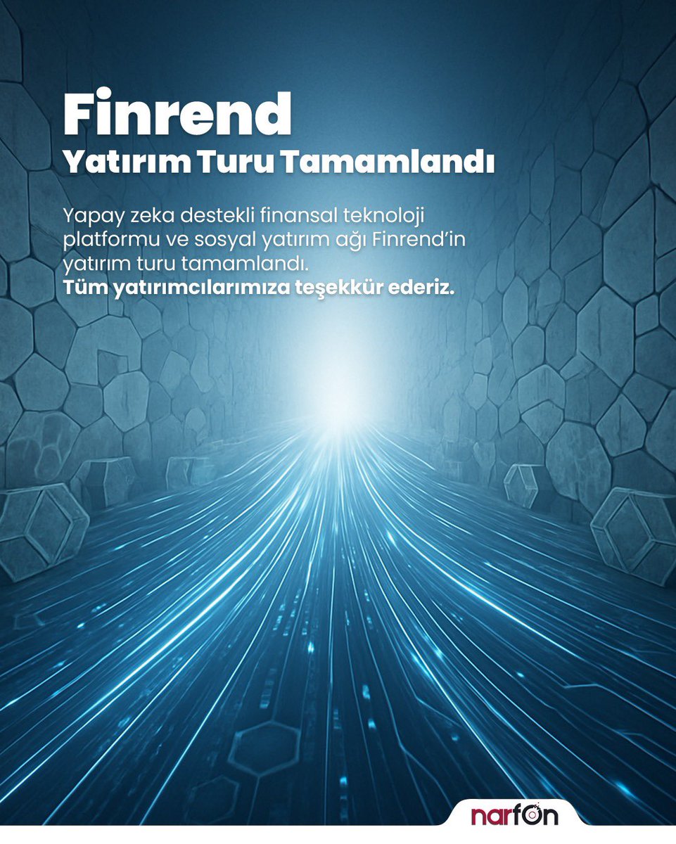 Yapay zeka destekli finansal teknoloji platformu ve sosyal yatırım ağı <a href="/finrend/">Finrend</a> ‘in yatırım turu tamamlandı.

Tüm yatırımcılarımıza teşekkür ederiz.