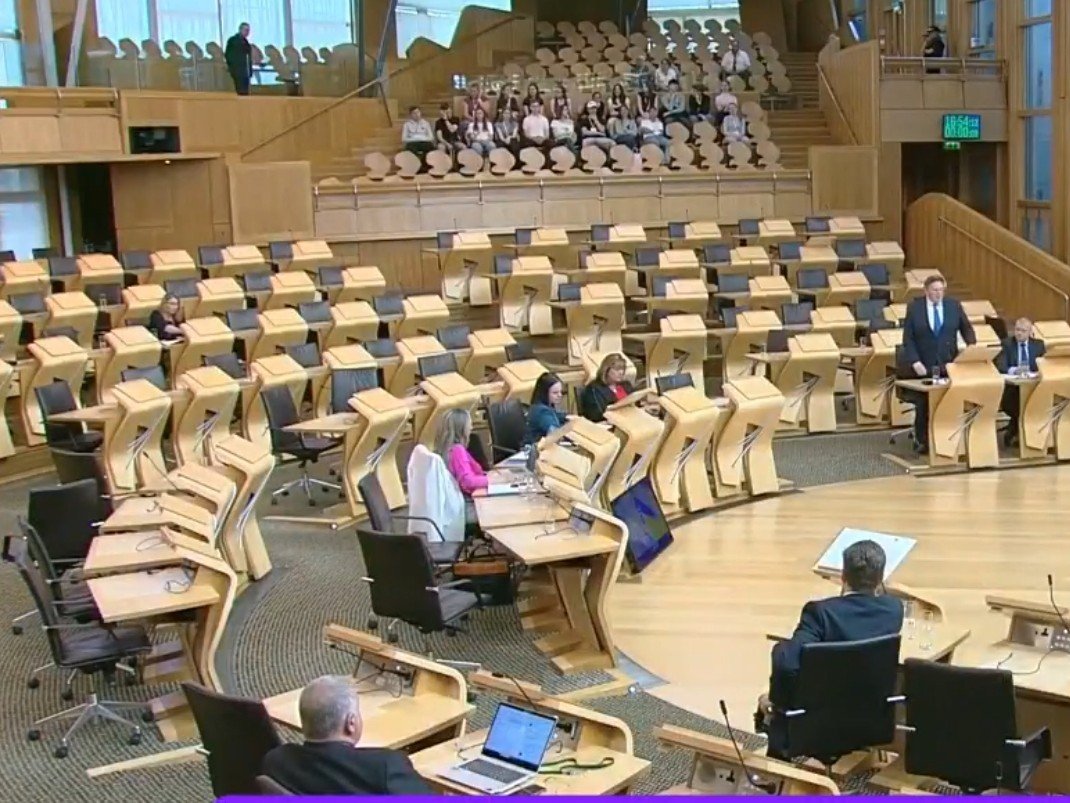 Time to shut Holyrood?  More people in the audience than msps in the chamber while debating Stephen Kerr's accusations of SNP throwing Alexander's  workers on the scrapheap after buying busses from China.