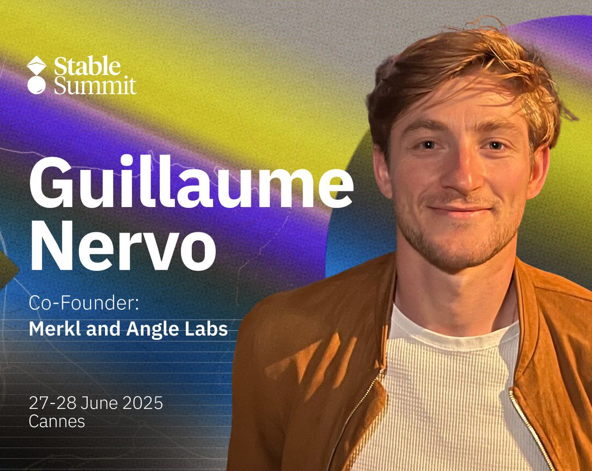 stable_summit's tweet image. 🗣️ @GuillaumeNervo, Co-founder, @merkl_xyz &amp;amp; @AngleProtocol

Guillaume will explore how onchain savings account will evolve.

Listen to his talk at Stable Summit!

📍 Cannes
📅 27-28 June