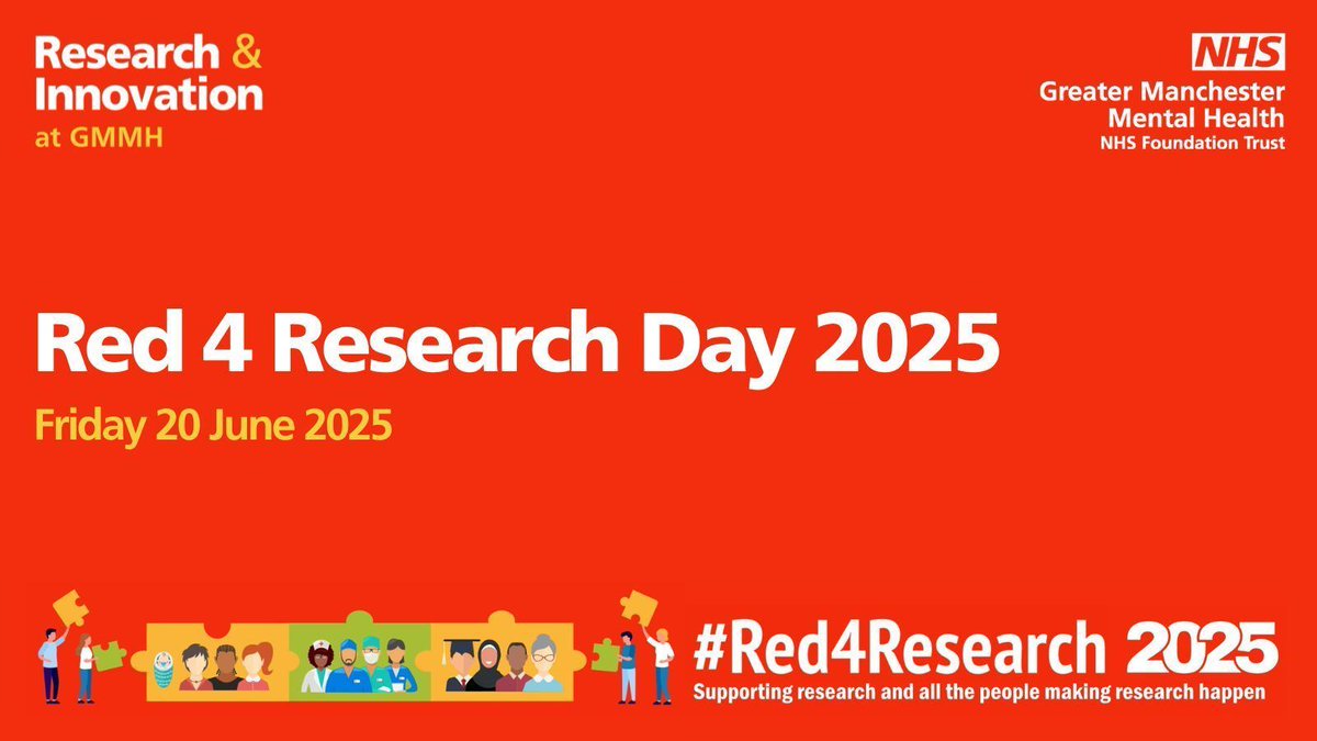 GMMH Research & Innovation (@gmmhresearch) on Twitter photo Today is #Red4Research Day! We are celebrating the people at <a href="/GMMH_NHS/">Greater Manchester Mental Health</a> who make research happen - including our study participants, lived experience experts, clinical colleagues, research teams and support staff. Find out more: buff.ly/Eb4VJGx #BePartofResearch Today is #Red4Research Day! We are celebrating the people at <a href="/GMMH_NHS/">Greater Manchester Mental Health</a> who make research happen - including our study participants, lived experience experts, clinical colleagues, research teams and support staff. Find out more: buff.ly/Eb4VJGx #BePartofResearch