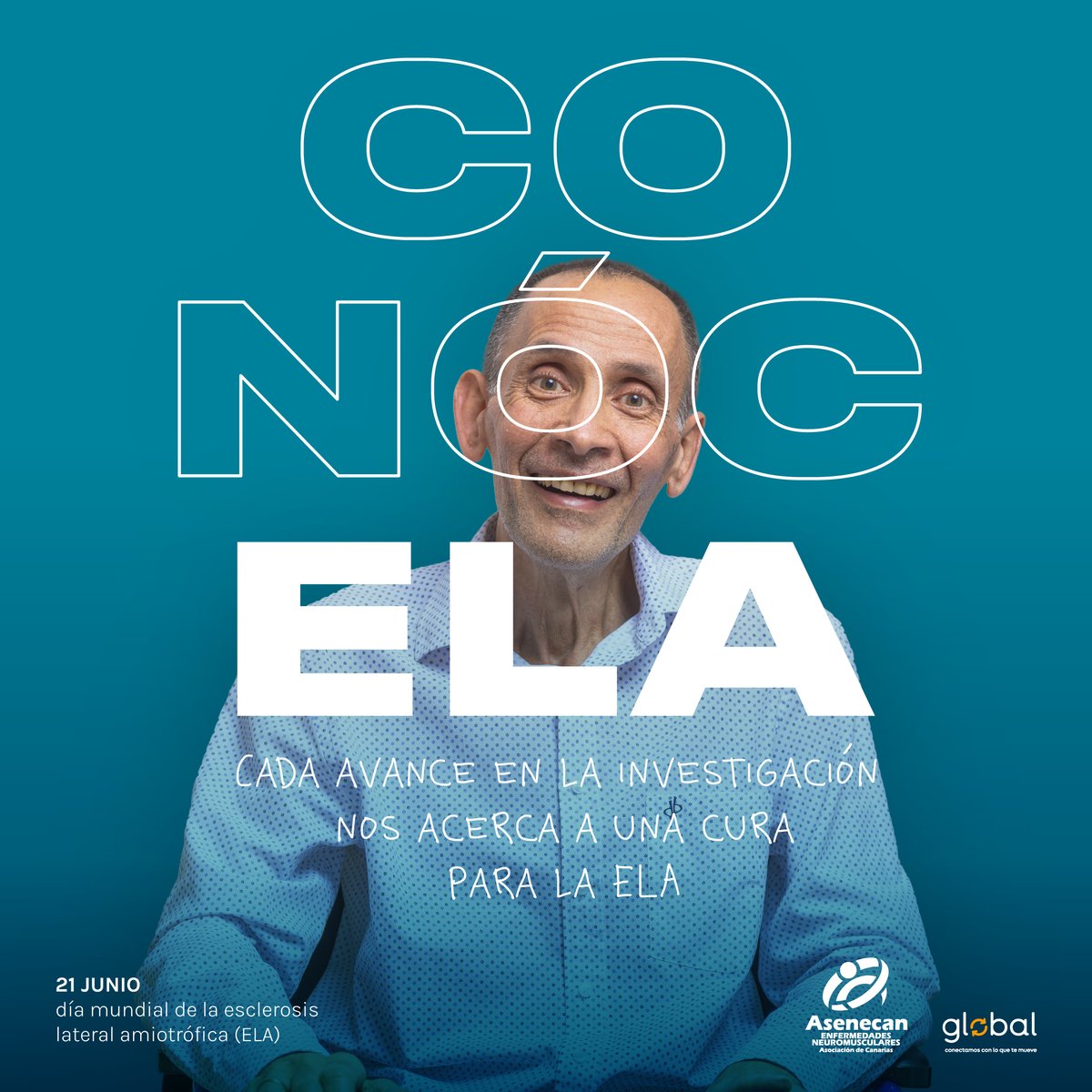 Jose Manuel ya no camina igual.
Ya no escribe como antes.
Pero sigue siendo él.
Conocer la ELA no es saber su definición,
es mirar de frente lo que duele,
y aun así, quedarse cerca.
Porque lo que no se ve, también necesita cuidado.
Conócela. Porque la indiferencia también duele.