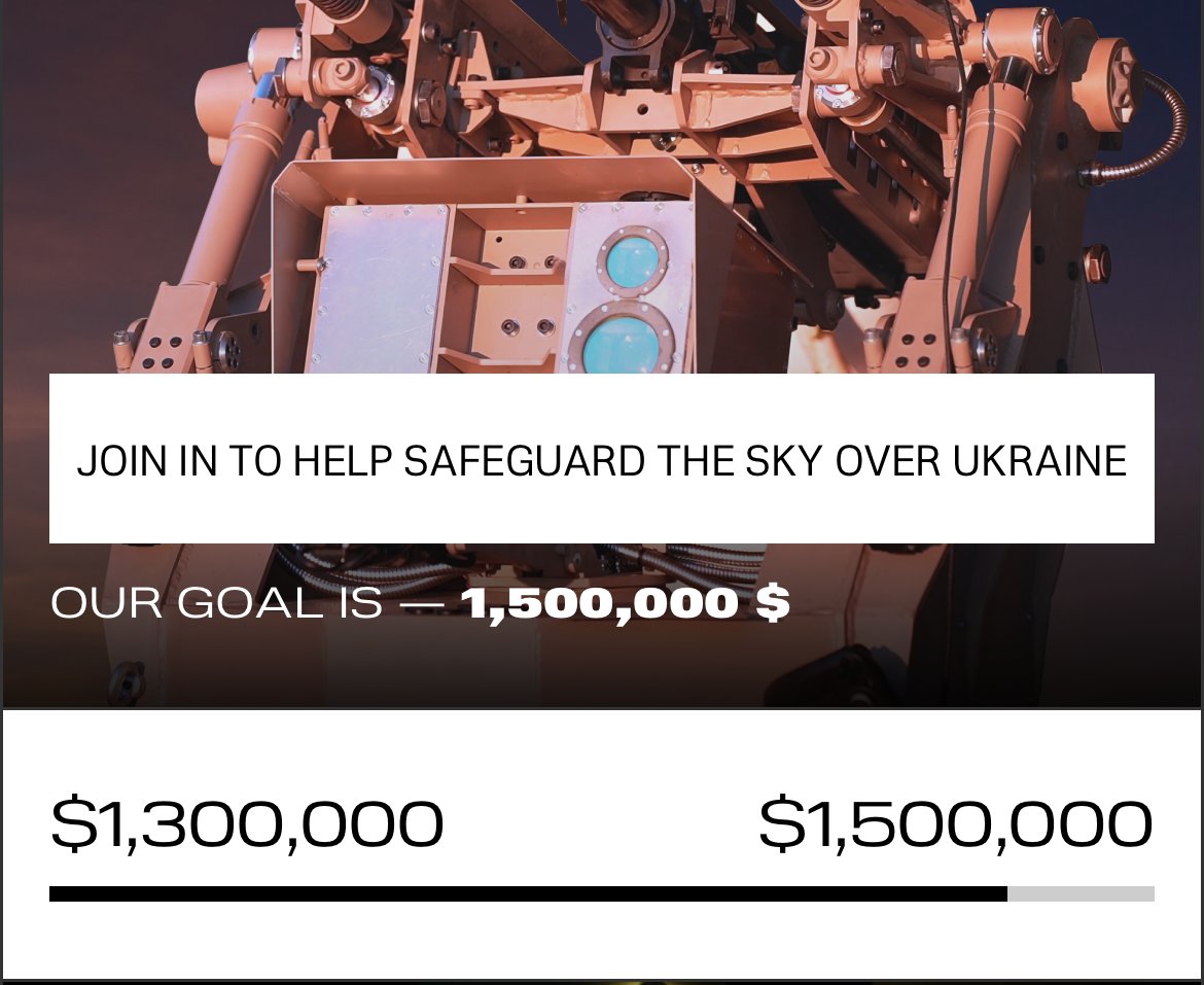 Less than $200,000 left to go! Almost there! 

#StandWithUkraine