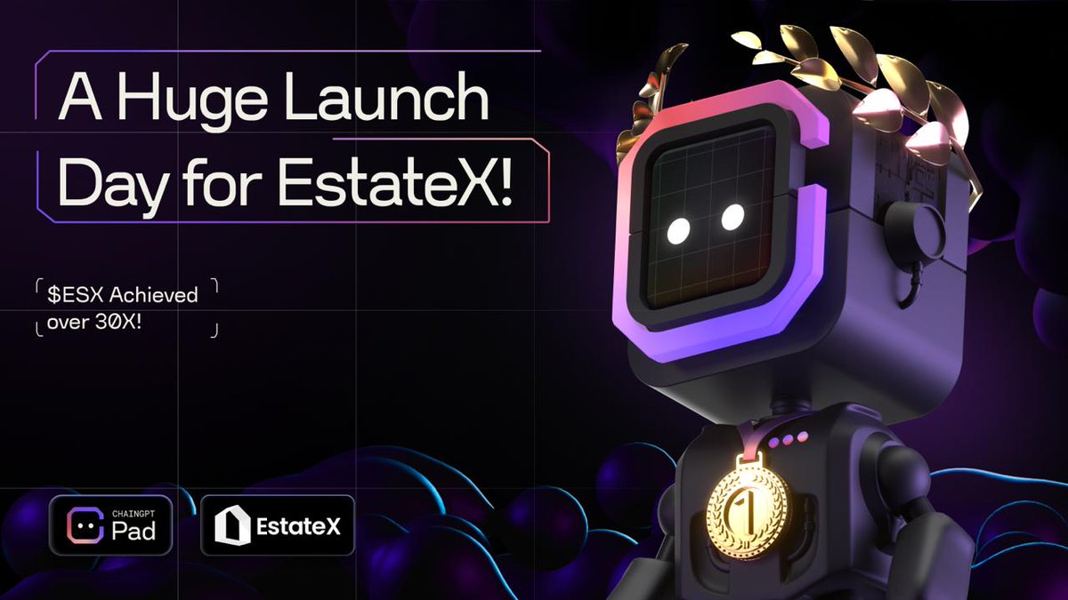 🚀 Lets gooooo <a href="/estatexeu/">EstateX</a>!

The team had an amazing listing day yesterday.  $ESX did over 30X on launch day, HUGE numbers ⚡  

Congrats on this achievement 🤝