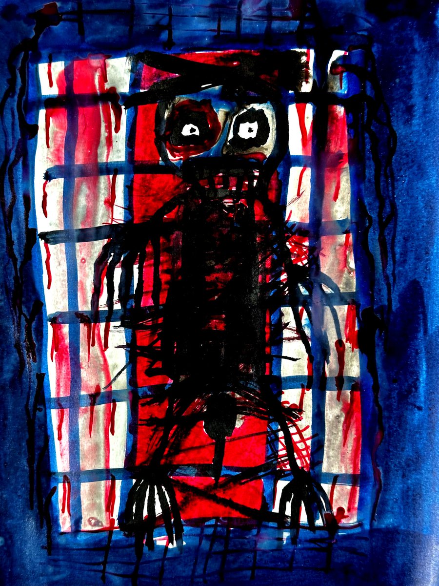 CAUGHT IN THE FIRE:1
INK×PAPER 45CM ×40CM 

facebook.com/thomas.riesner…
instragram.com/thomas.riesner1 
thomasriesner1.wordpress.com 

#thomasriesner #thomasriesneroutsiderart #riesnerthomas #darkoutsiderart #outsiderartglobal #outsiderart #artbrut #artist