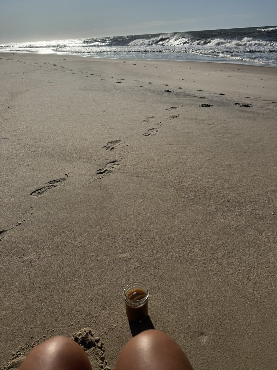 Coffee , toes in the sand and sun rise. We deserve it after so much rain.