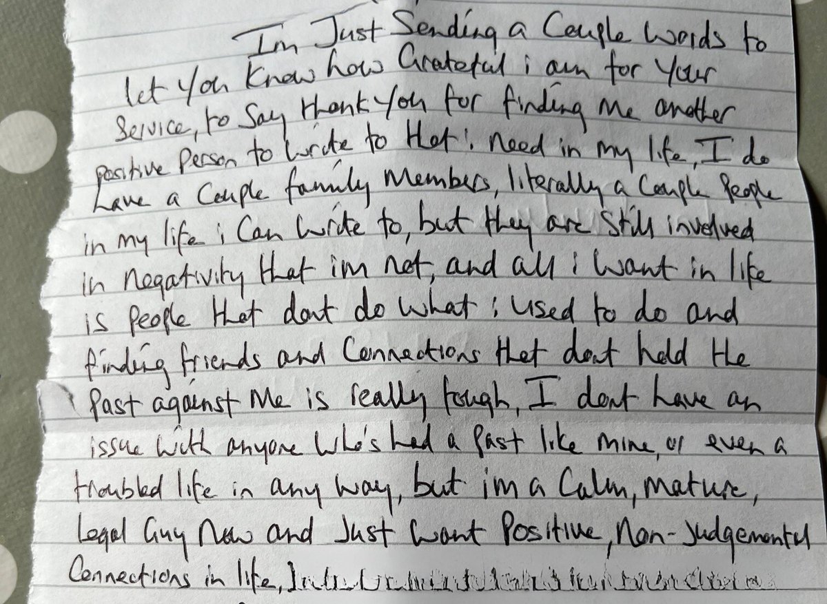 For a lovely #FeelGoodFriday post we're sharing a letter we recently received from a service user about how much they value the positive, non-judgemental contact from their #volunteer befriender ☺️
#charity