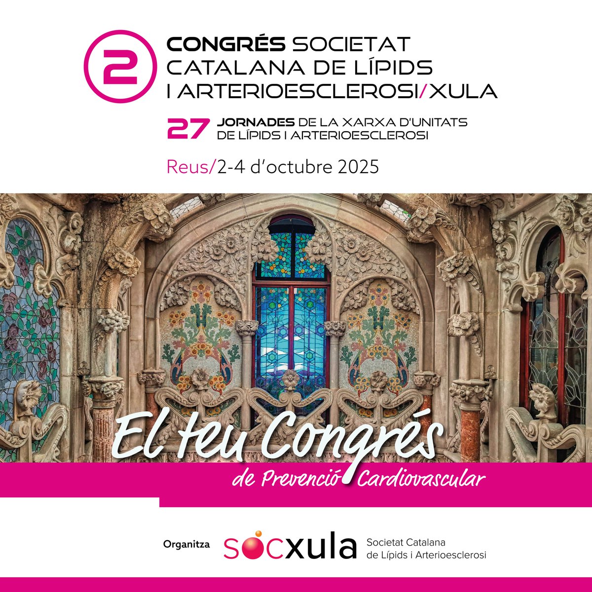 📣 Ja pots inscriure’t al Congrés SócXULA 2025!  
➡️ El teu Congrés de Prevenció Cardiovascular
🗓️ 2–4 d’octubre | 📍Reus
➕ Info i inscripció: soc-xula.org/congrés-xula-2…