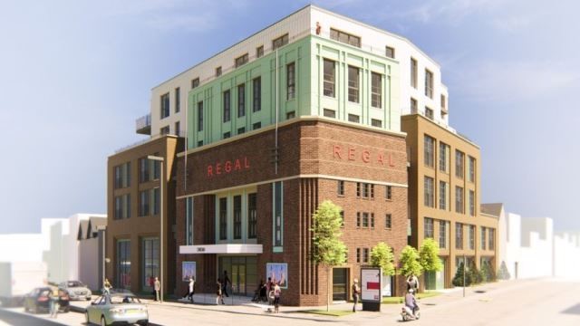 Updated planning permission is approved for the Regal Cinema in Highams Park, with construction expected to start later this year. Plans include:

• restoration of the historical façade 
• 2-screen cinema &amp; café
• part 2, part 6 storey building inc. 33 residential apartments