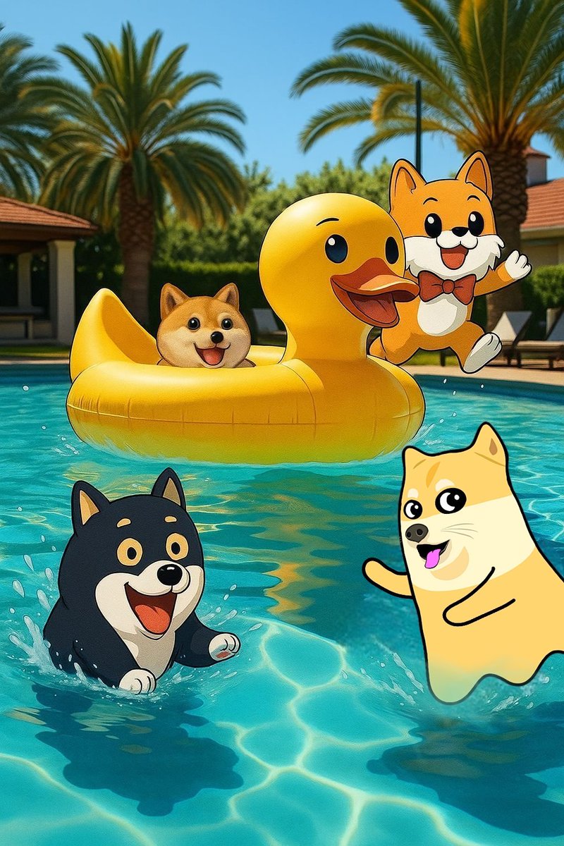 Good Morningulululuuu 🫶🌳🌞🩵🏊🫧🐼🐖🦫🐬🥥🌊🏖️🐶
Wish Doge Fam a great Friday !
It's hot and sunny 😳