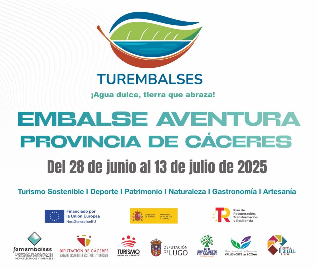Turismo Provincia Cáceres (@turismo_dipcc) on Twitter photo ✅Al Agua Cáceres ➡️ahora se llama ➡️#EmbalseAventura💦
ℹ️Actividades organizadas a través del programa #TurEmbalses
✅Actividades gratuitas, previa inscripción, para todos los públicos ➡️ bit.ly/44qq8LS
Cáceres, #livinglavidarelax
<a href="/DiputacionCC/">DiputacionCC</a>
<a href="/femembalses/">FEMEMBALSES</a> ✅Al Agua Cáceres ➡️ahora se llama ➡️#EmbalseAventura💦
ℹ️Actividades organizadas a través del programa #TurEmbalses
✅Actividades gratuitas, previa inscripción, para todos los públicos ➡️ bit.ly/44qq8LS
Cáceres, #livinglavidarelax
<a href="/DiputacionCC/">DiputacionCC</a>
<a href="/femembalses/">FEMEMBALSES</a>