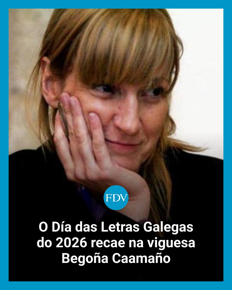 Begoña Caamaño será o rostro das Letras Galegas 2026

📚 A <a href="/AcademiaGalega/">Real Academia Galega</a> destaca o compromiso co uso do galego da xornalista, narradora e feminista nacida no barrio do Calvario de Vigo

✍️ Informa <a href="/mar_mato/">mar mato </a> 

🔗 farodevigo.es/sociedad/2025/…