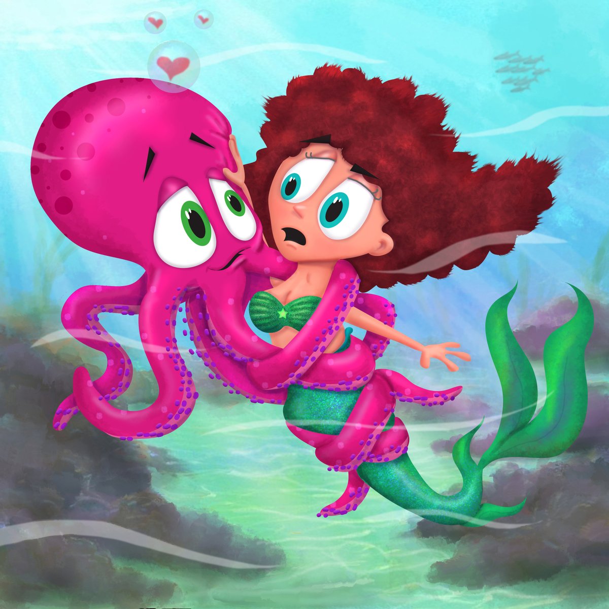 jack_jacktoon's tweet photo. Happy Happy @colour_collective Friday!
This week's color is OPERA ROSE @clr_collective. So for the CC First letter and Last letter Challenge: An Octopus Embrace.
#CCoperarose #CCfirstandlast #octopus #mermaid
#characterdesign #childrenspublishing #kidlitart #kidlit #scbwi #kidsbooksart #picturebookart #animalillustration #childrensbookart #childrenswritersguild #kidlitillustrators #artdirector #childrensillustratorsart #creativecollecti