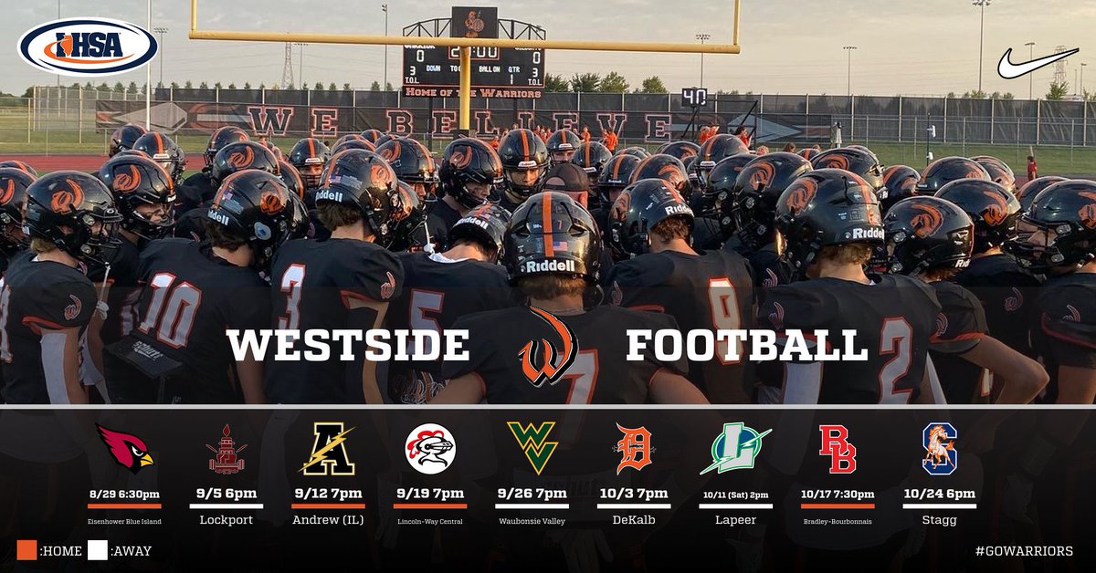10 Fridays Away! 
Here is our Varsity Schedule for 2025 
#GoWarriors