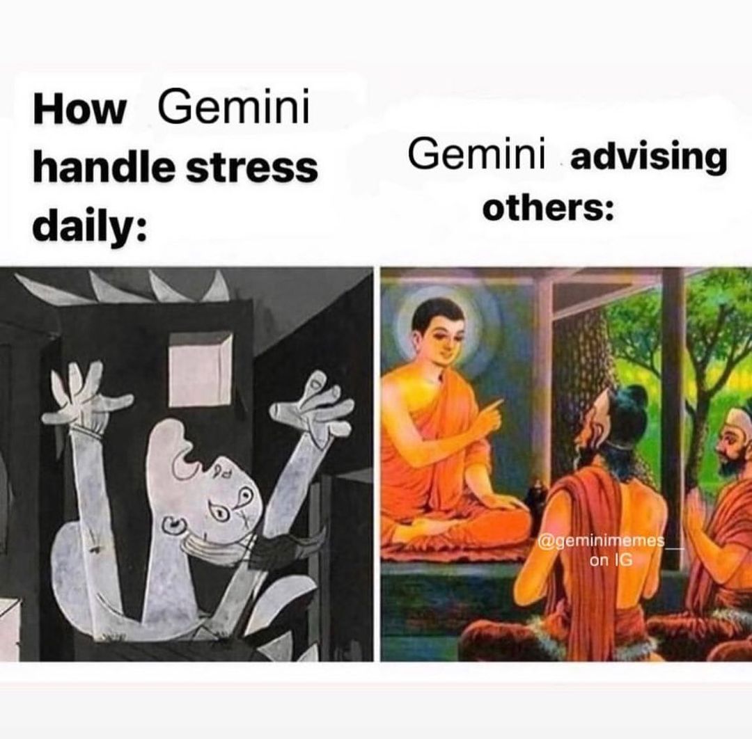 Geminihumour's tweet image. just gemini things: