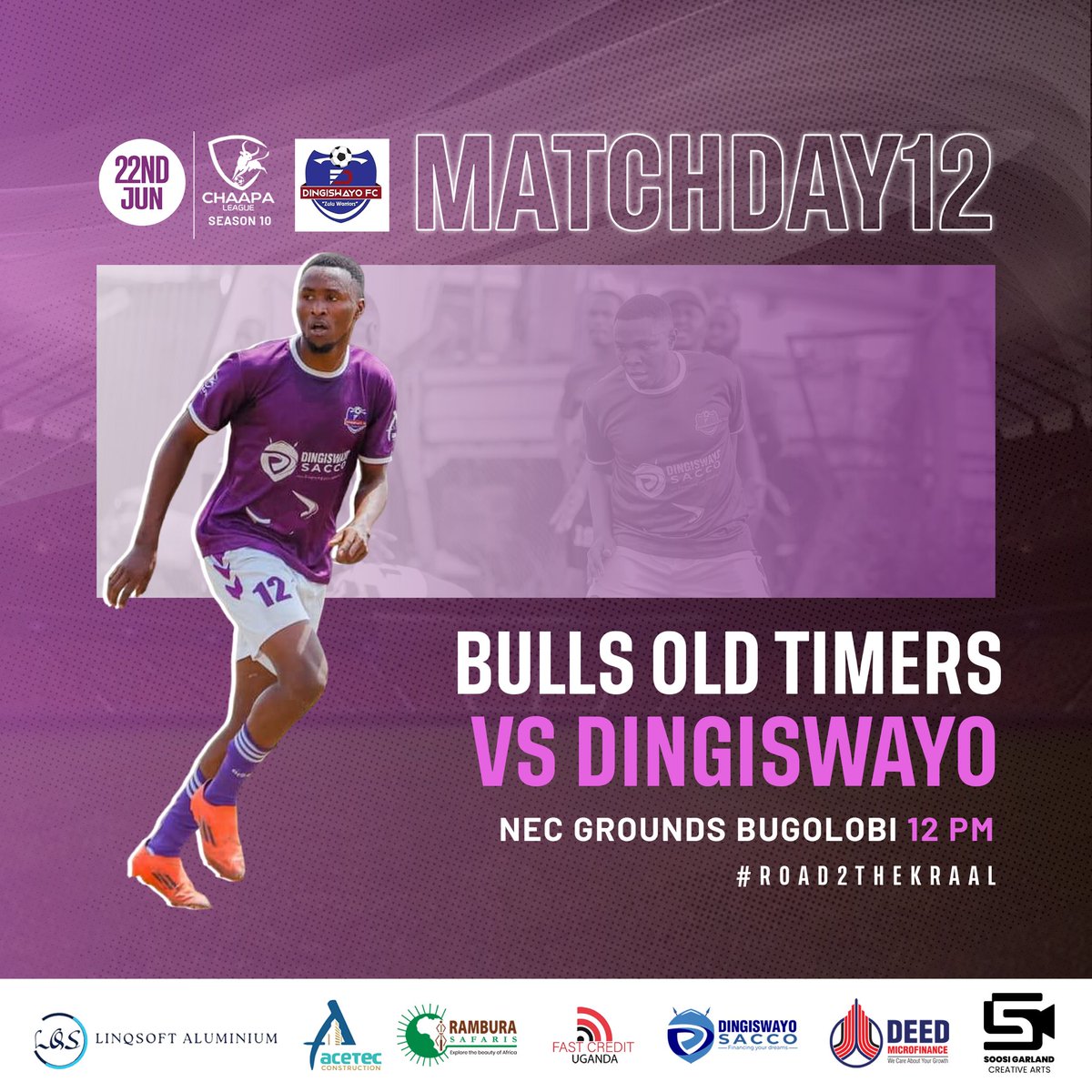 Dingiswayo FC (@dingiswayo_fc) on Twitter photo We take on #BullsoldTimers, in our bid to hit the 30+ point mark. Will #Owen add a clean sheet ? Or <a href="/AtambaNat7/">Nathaniel Atamba</a> and <a href="/WalnaJimie/">Galabuzi walna jimie</a> will add on the assist or goal score board? Let’s find out this Sunday!!!!!! We take on #BullsoldTimers, in our bid to hit the 30+ point mark. Will #Owen add a clean sheet ? Or <a href="/AtambaNat7/">Nathaniel Atamba</a> and <a href="/WalnaJimie/">Galabuzi walna jimie</a> will add on the assist or goal score board? Let’s find out this Sunday!!!!!!