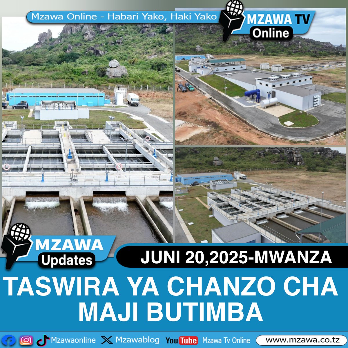 Taswira ya chanzo cha maji Butimba pamoja na Mtambo wa kutibu maji katika eneo la Butimba mkoani Mwanza. Mradi huo wa maji Butimba umezinduliwa na Rais wa Jamhuri ya Muungano wa Tanzania, Dkt. Samia Suluhu Hassan tarehe 20 Juni, 2025.

Mradi huo wenye thamani ya shilingi bilioni