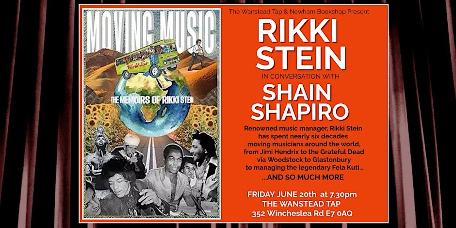 Join us this evening at the Wanstead Tap as we enjoy conversations from renowned music manager <a href="/RikkiStein/">Rikki Stein</a> and #ShainShapiro about his brilliant memoir "Moving Music"! 

A lot to learn around the business of Music! We can’t wait to see you by 7PM!  eventbrite.co.uk/e/rikki-stein-…