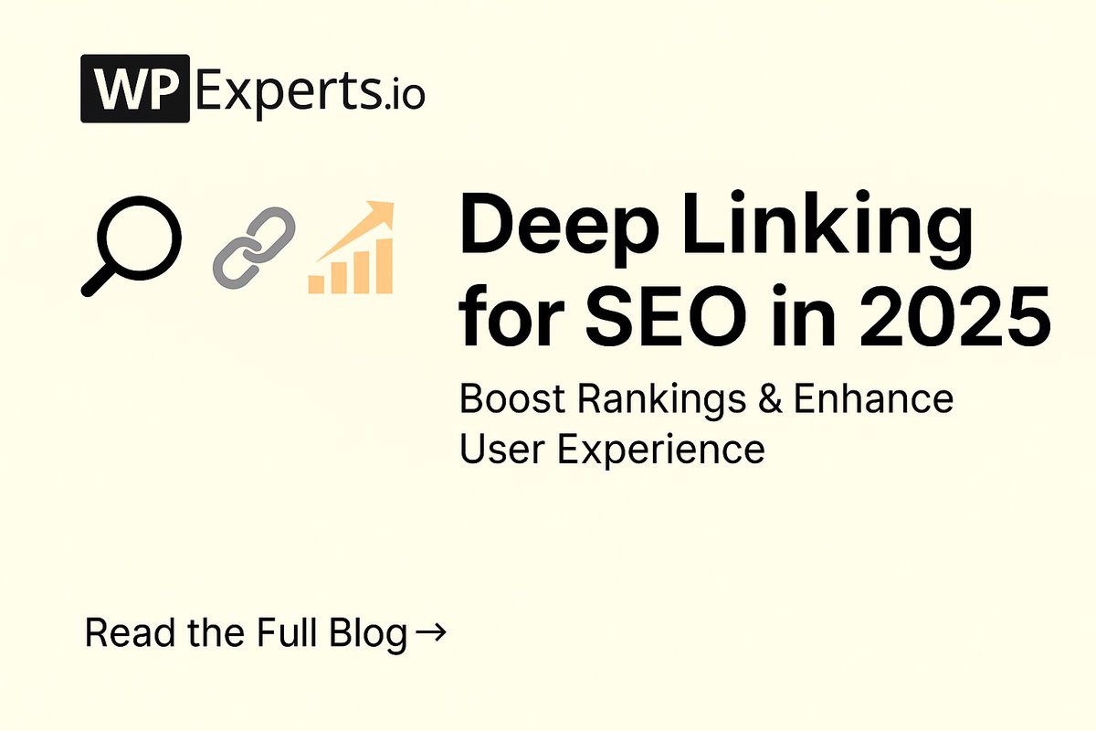 wpexpertsio's tweet image. Want to boost your SEO strategy? 🧐

Deep linking isn’t just a trend—it’s a game-changer for 2025. It’s the tactic you can’t ignore!

Read more about it: wpexperts.io/blog/deep-link…

#SEO #DeepLinking #DigitalMarketing #WPExperts #WordPress #WooCommerce