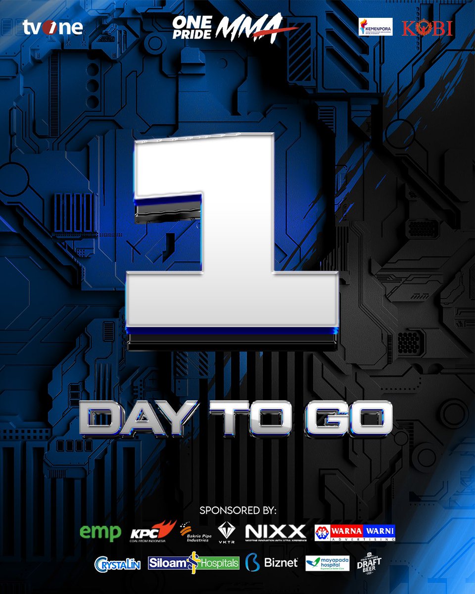 onepride_mma's tweet photo. ONE PRIDE 87👊🏻
Besok 3 laga spektakuler akan memenuhi oktagon One Pride 87! 

[One Pride 87 | 21 Juni 2025 | Live tvOne, Youtube &amp; Apps One Pride MMA 22:00 WIB]

#OnePrideMMA #onepride87 #KOBI #bandung https://t.co/9OmqS2KmyE