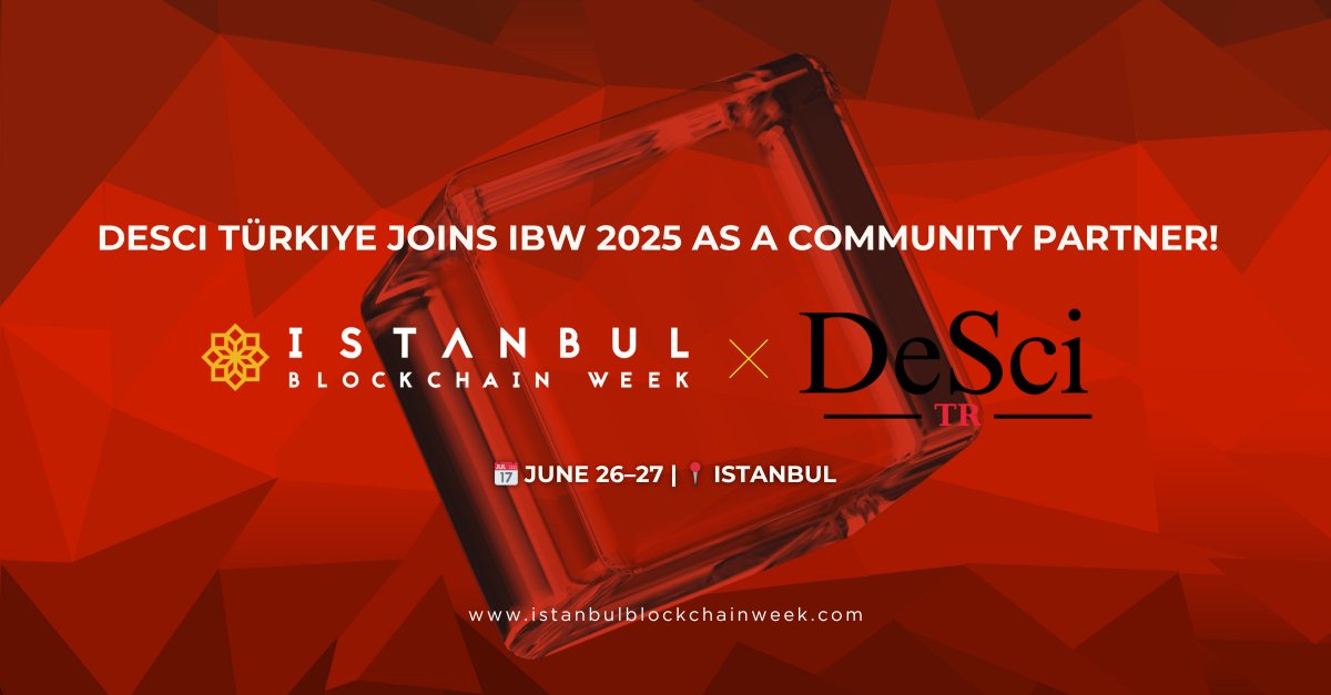Istanbul Blockchain Week (@istanbulblockwk) on Twitter photo We’re excited to welcome <a href="/DeSciTurkiye/">DeSci Türkiye</a> as an official Community Partner for #IBW2025! 🔥
DeSci Turkiye is reimagining how science operates in the era of Web3 and emerging technologies. We foster global collaboration and create bridges between researchers, developers, and We’re excited to welcome <a href="/DeSciTurkiye/">DeSci Türkiye</a> as an official Community Partner for #IBW2025! 🔥
DeSci Turkiye is reimagining how science operates in the era of Web3 and emerging technologies. We foster global collaboration and create bridges between researchers, developers, and