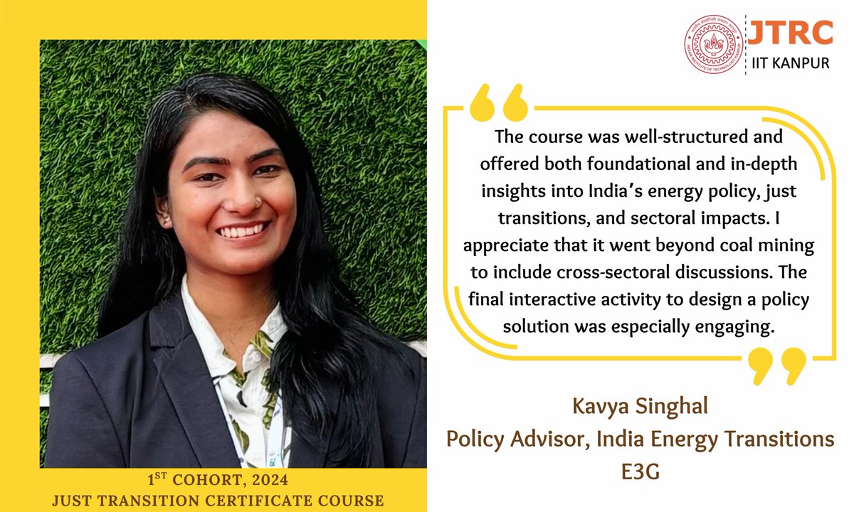 🎓 Thinking about joining the Certificate Course on Just Transition?  

Hear from our Cohort 1!  

📚Applications are now open for the second cohort, with limited scholarships available!

🔗docs.google.com/forms/d/e/1FAI…