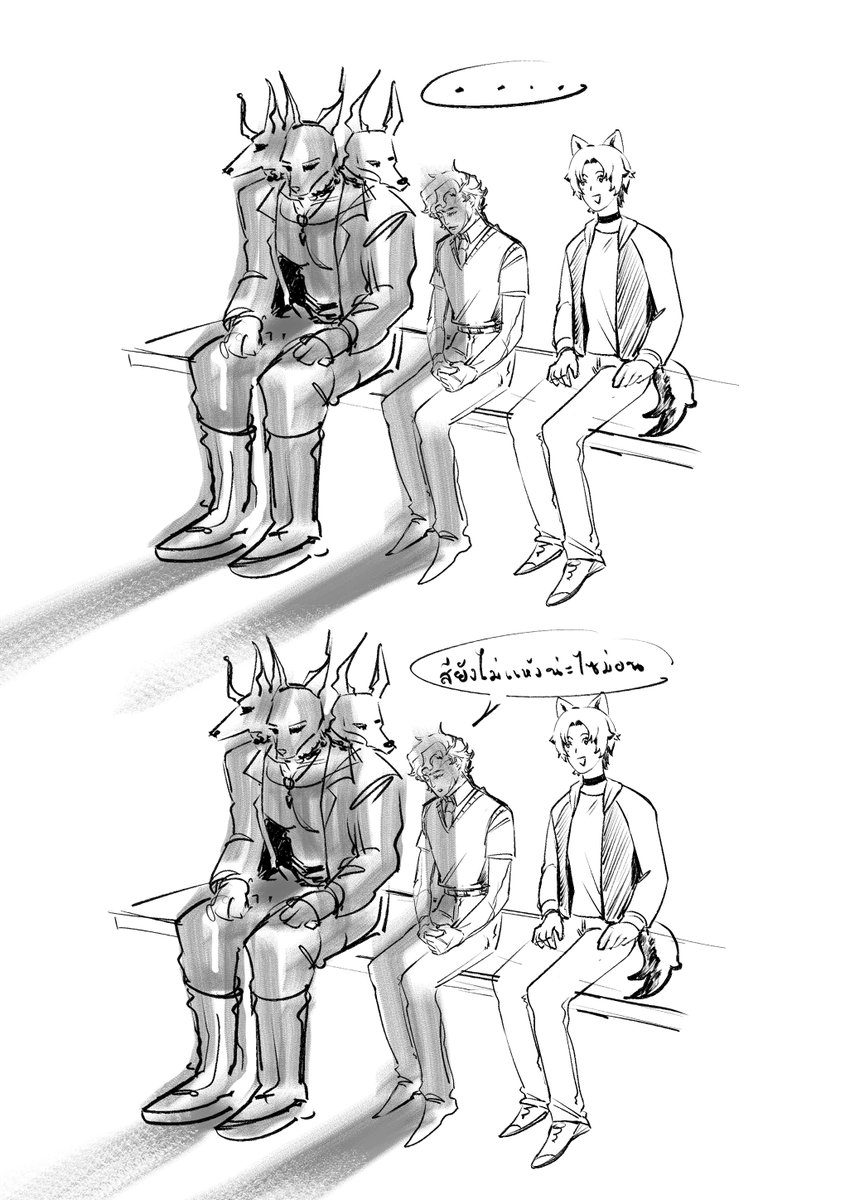 LucieneF_MPC's tweet image. โรงเรียน|ช่วงบ่ายของวัน
ซาบาธและลูเซียนกำลังนั่งเงียบและสงบกว่าทุกที ไม่ทราบว่าด้วยเหตุผลอันใด แต่แล้วได้มีไลแคนผู้หวังดีมานั่งข้างกาย

โกเล็มกระเบื้องผู้เงียบขรึมจึงได้กล่าวบอกเพื่อนตน
&quot;สียังไม่แห้งน่ะไซม่อน&quot;
@sabath_mpc @MPCsimonn