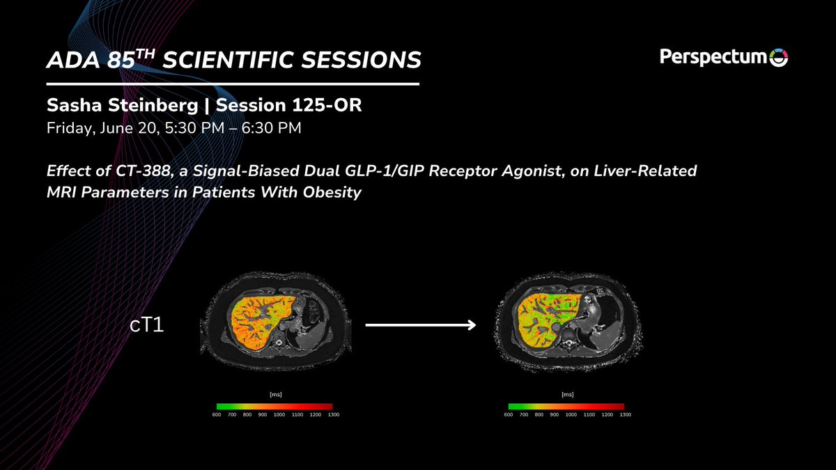Day 1 of #ADA2025 is here!

Diabetes is rarely a standalone condition, complex comorbidities like liver and heart disease often play a critical role in patient outcomes. That’s why comprehensive diagnostics matter.

At Perspectum, we are firm believers in innovation that drives
