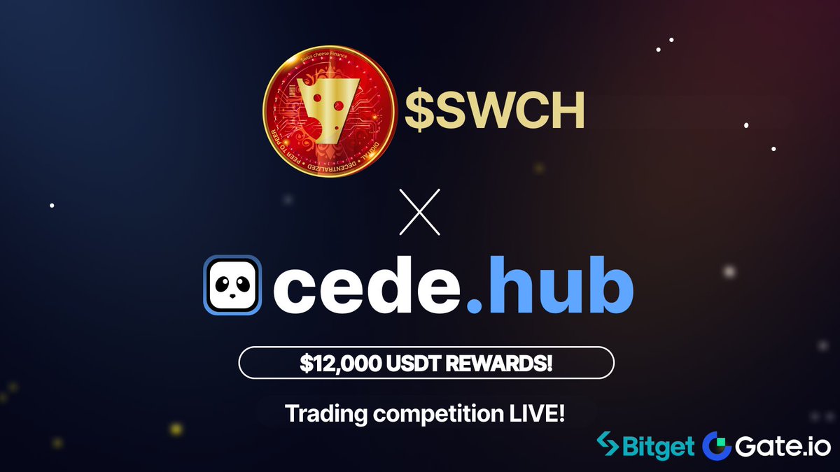 $12,000 USDT prize pool!!!!
$428 paid out every day in $USDT until the 18th July!!!!!

Yes, the <a href="/Swisscheese_fn/">Swisscheese finance</a> trading campaign is LIVE!

You just need to:
- trade $SWCH using <a href="/bitgetglobal/">Bitget</a> &amp; <a href="/Gate_io/">Gate</a>
- Claim your rewards here: 👉 app.cedehub.io/swisscheese

🔴👉 STOP SCROLLING NOW