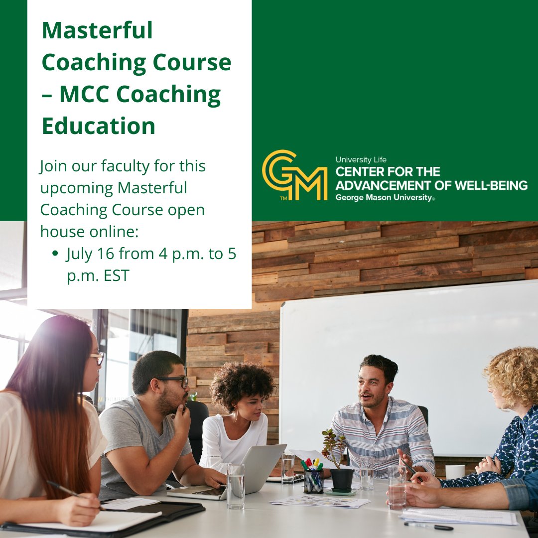 The Masterful Coaching Course (MCC) is designed for those who want to deepen their coaching practice in a supportive environment. We are accepting applications for our Fall 2025 cohort until Friday, August 1, 2025.  Join faculty for this upcoming online open house to learn more
