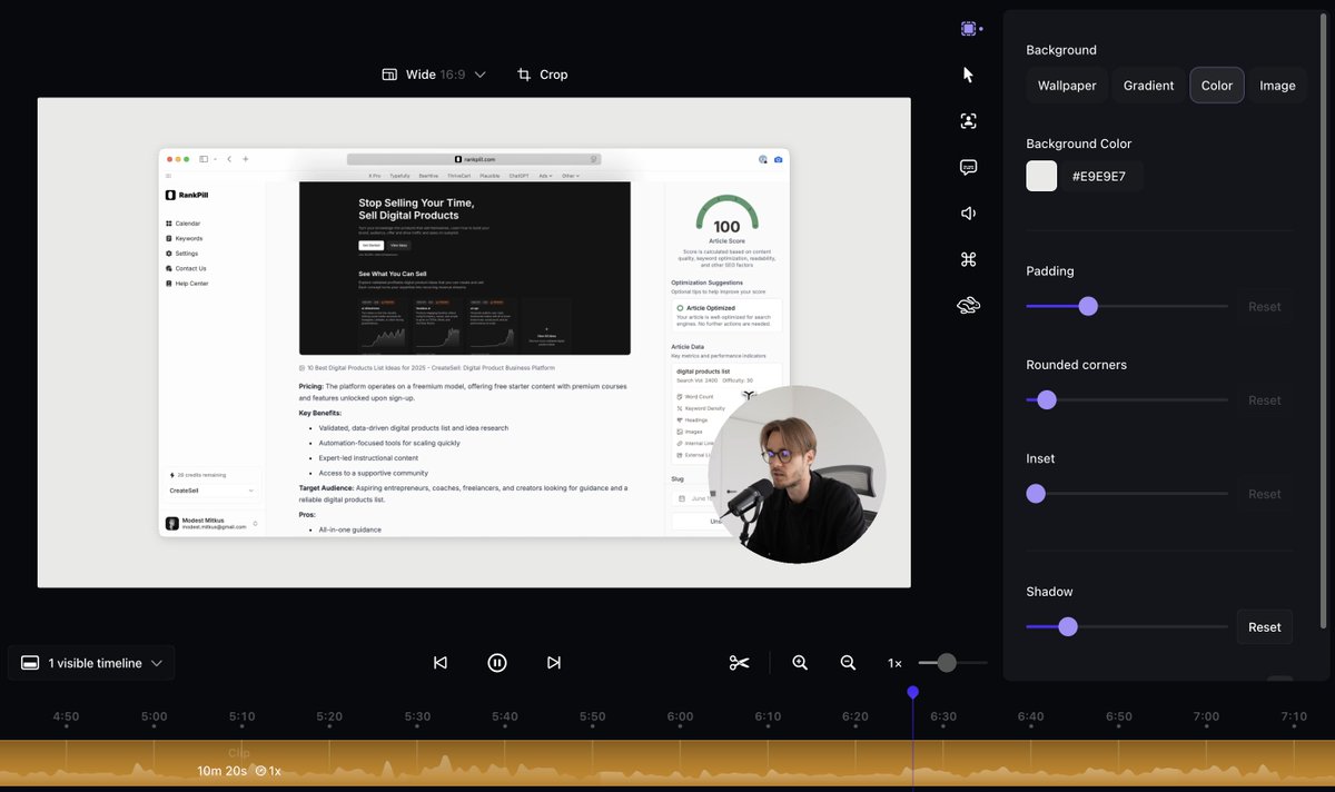 I just recorded new RankPill intro video.

Kinda miss making videos, to be honest.

I should probably go all in on YouTube - video is so much easier for me.

Even if my native language is not English.

I can also expand as much as I need, as I often feel super limited with posts.