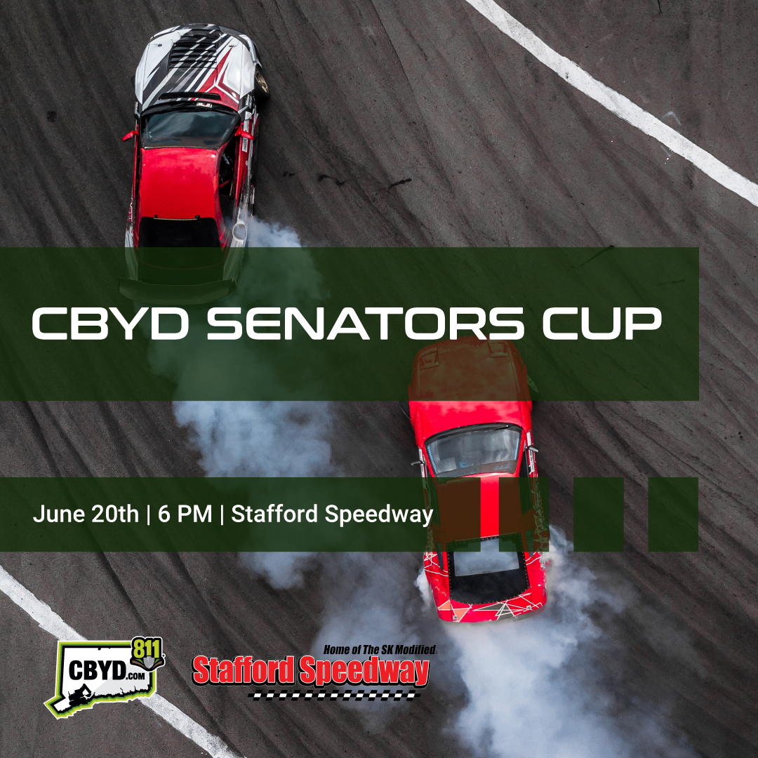 CBYD811's tweet image. The CBYD Senators Cup is back today starting at 6 PM — streaming live on FloRacing!
CBYD proudly partners with Stafford Speedway to support safe digging and thrilling short track action. More info at loom.ly/31w-mRw.
#CBYDSenatorsCup #SafeDigging #StaffordSpeedway