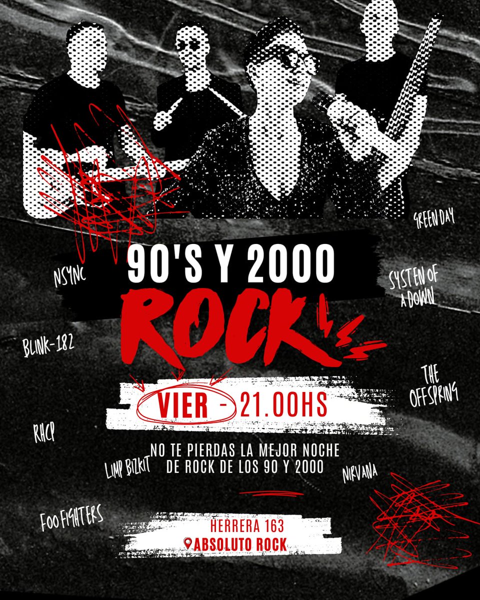 Hoy Viernes les esperamos en el #BastionDelRock para la " Noche de Rock de los 90 y 2000 " 💥💥

♠️ Open doors 18 hs 

♠️ Acceso libre 

♠️ Promos de cerveza y tragos toda la noche 

Consulta o reservas al 0972717125

#AbsolutoRockBar 
#RockDeLos90&amp;2000
#Cerveza
#Tragos