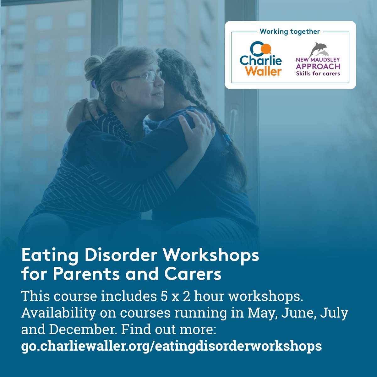 FREE workshops for parents &amp; carers supporting someone with an eating disorder.

✔️  New Maudsley Approach
✔️ Practical tools &amp; emotional support
✔️ 5 weekly sessions 
✔️ FREE 
📅 Starts: 27 June, 3 July, 10 July, 17 July, 31 July
🔗 Book now: go.charliewaller.org/eating-disorde…