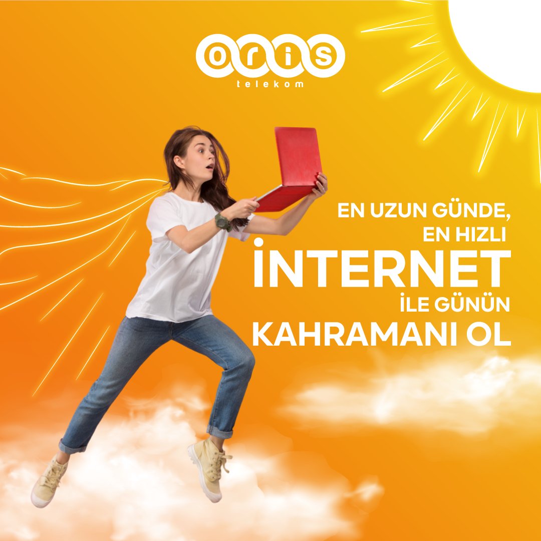 En uzun günde, en hızlı internet seninle!
Oris Telekom ile günün kahramanı sen ol!⚡💻
 #OrisTelekom #Hızlıİnternet #GününKahramanı #YazGibiHızlı