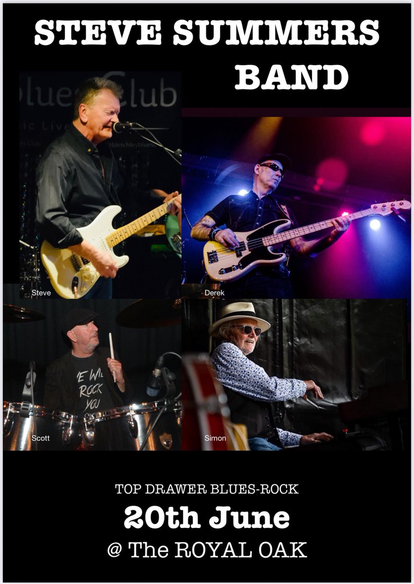 TONIGHT!!!  Friday 20th June at The Royal Oak. Lower Farringdon, Alton, Hants GU34 3DJ Steve Summers Band playing original blues rock and classic songs from Cream, Robin Trower, Gary Moore, Jethro Tull and many more. It's FREE to get in - bargain ! facebook.com/RoyalOakLowerF…