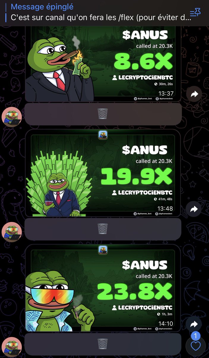 J’vous invite à me rejoindre sur Instagram, tout se déroule là haut 😮‍💨

—&gt; LeCryptocien 

Allez petit flex, j’ai envoyé un p’tit call ce matin : 

Winrate de 86% 🚀