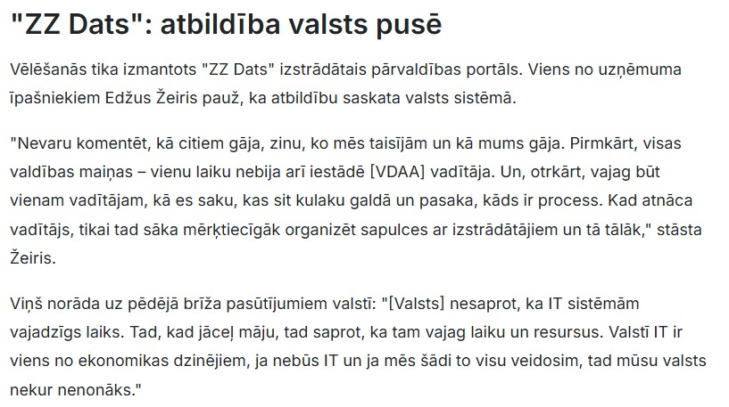 Delfu rakstā iztrūka EY komentāra par vēlēšanu IT risinājumu, izstrādātāji visi kā viens kratās nost no atbildības