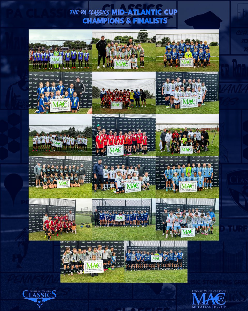 Congratulations to all of the #PAClassics MAC Champions and Finalists. Swipe to see some of the teams who were champions and finalists at the 2025 Mid-Atlantic Cup.

🎨: N.O.D. for #PAClassics