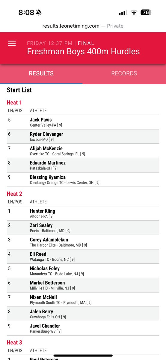 OOHSTandF's tweet image. New Balance Nationals in Philadelphia today!
Blessing Kyamiza is running in the Freshman 400m hurdles around 12:40pm
Brooke Chapman is in the Championship 2 Mile around 7:20pm!
Results: results.leonetiming.com/?mid=8025
You can also watch races LIVE on YouTube!